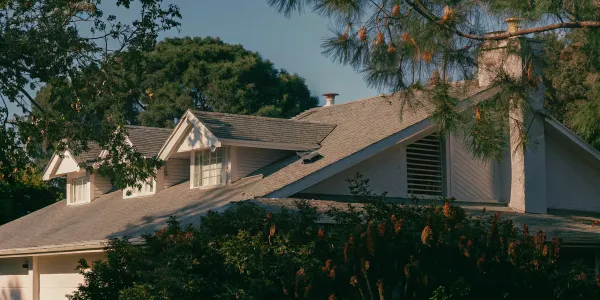 Class A roof protects a home from wildfire.